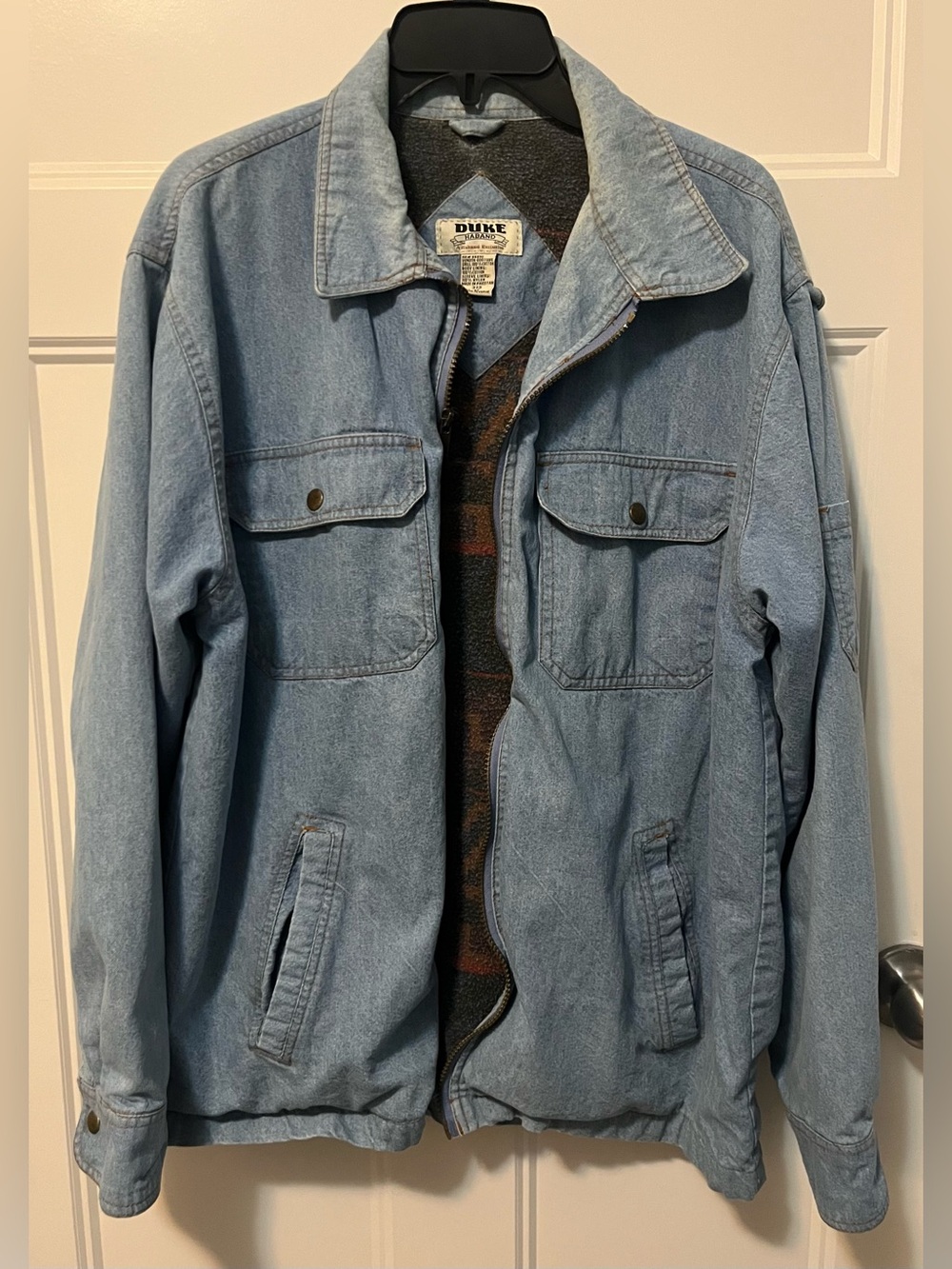 Duke Haband Vintage Denim Jacket, Lined Style 313, Sz M, Light Wash